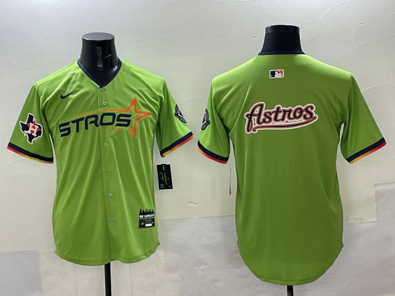 Men Houston Astros Blank Green three generations Joint Name 2025 Nike MLB Jersey style 17